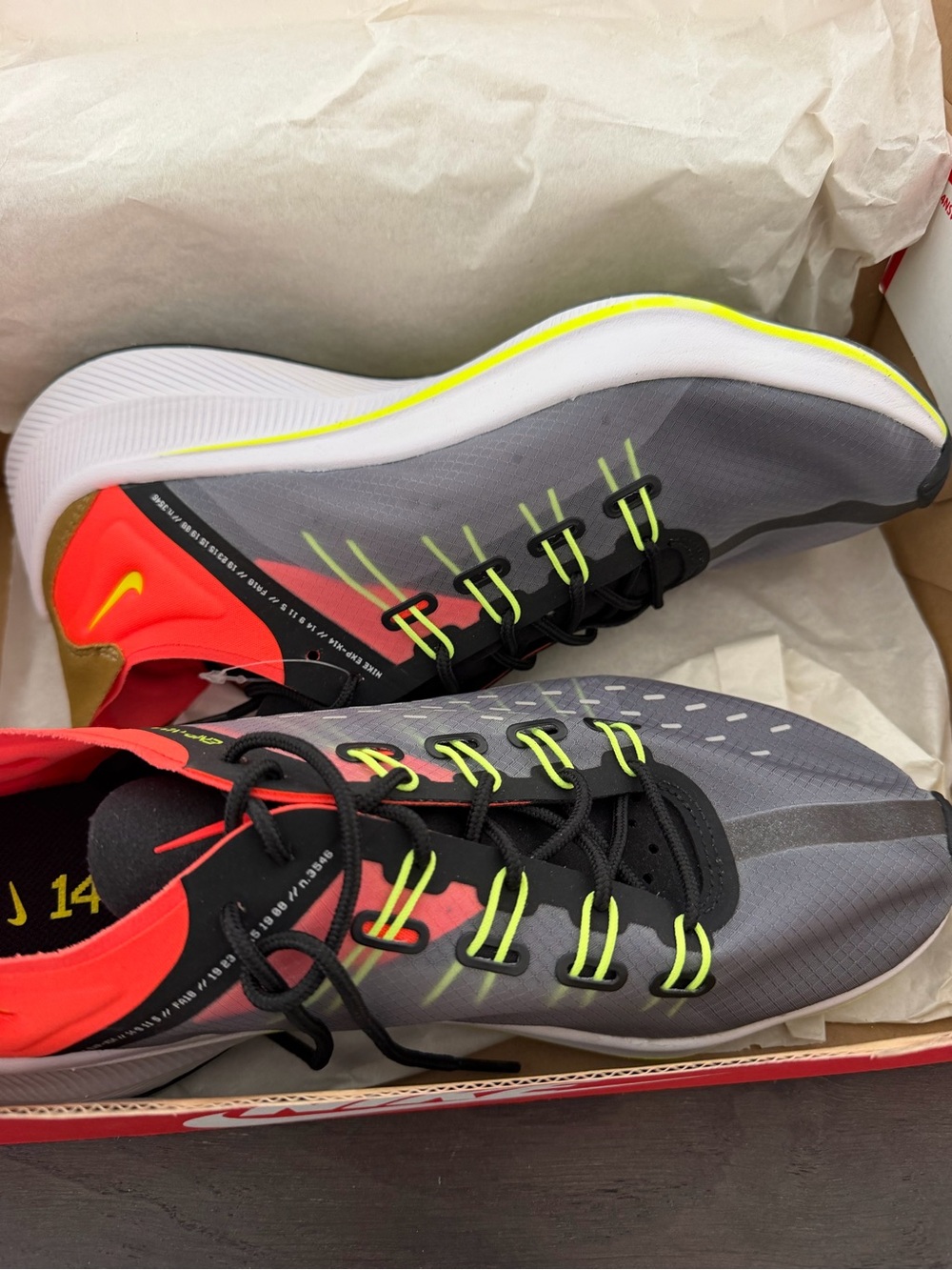 Nike Men's Running Shoes - Gray with Neon Yellow and Red